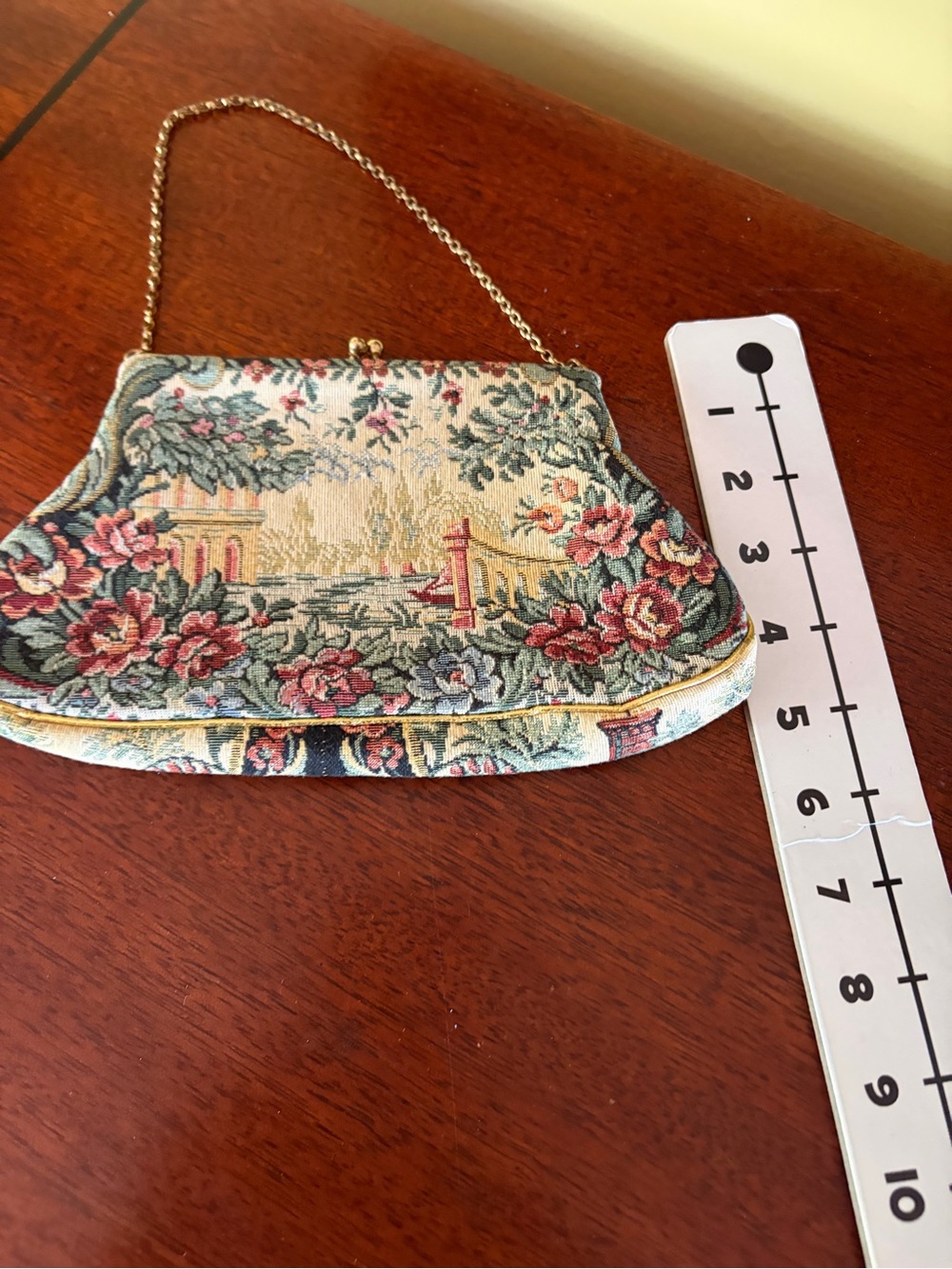 Vintage Jolles Original Floral Scene Petit Point Needlepoint Evening Bag - Picture 5 of 7
